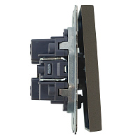 Выключатель 1-кл.самовозвр. (механизм), STEKKER, 250В, 10А, серия Эмили, RSW10-5112-09, антрацит, soft touch 50366