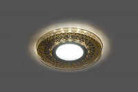 Светильник встраиваемый с LED подсветкой Feron CD981 потолочный MR16 G5.3 прозрачный, золото Светильник встраиваемый с LED подсветкой Feron CD981 потолочный MR16 G5.3 прозрачный, золото