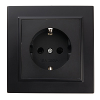 Розетка 1-местная c/з STEKKER, PST16-9010-03, 250В, 16А, с защитной шторкой, серия Эрна, черный 39479 Розетка 1-местная c/з STEKKER, PST16-9010-03, 250В, 16А, с защитной шторкой, серия Эрна, черный 39479