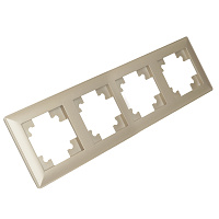 Рамка STEKKER, PFR00-7004-02 4-местная, пластик, серия Катрин, шампань 39805 Рамка STEKKER, PFR00-7004-02 4-местная, пластик, серия Катрин, шампань 39805