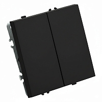 Переключатель перекрестный 2-клавишный (механизм), STEKKER, 250В, 10А, серия Эмили, RSW10-5111-01, черный уголь, soft touch 50167