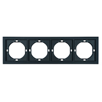 Рамка 4-местная, STEKKER, серия Мия, PFR00-3004-05, черный бархат 50464