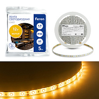 Светодиодная LED лента Feron LS603, 60SMD(2835)/m 4.8W/m 12V 5m желтый  Артикул 27670 Светодиодная LED лента Feron LS603, 60SMD(2835)/m 4.8W/m 12V 5m желтый  Артикул 27670