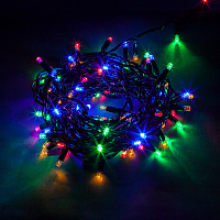 CL43 Гирлянда линейная,  200 LED мультиколор, статичная, 20 м +1.5м, черный шнур CL43 Гирлянда линейная,  200 LED мультиколор, статичная, 20 м +1.5м, черный шнур