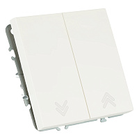 Выключатель 2-клавишный самовозвратный (механизм), STEKKER. 250В, 10А, серия Эмили, RSW10-5113-01, белый фарфор, soft touch 50325