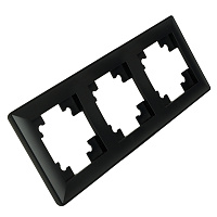 Рамка STEKKER, PFR00-7003-05 3-местная, пластик, серия Катрин, черный 39814 Рамка STEKKER, PFR00-7003-05 3-местная, пластик, серия Катрин, черный 39814