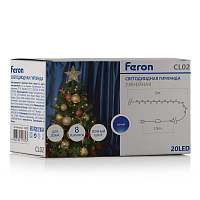 Светодиодная гирлянда Feron CL02 линейная 2м +1.5м 230V синий, c питанием от сети, контроллером, зеленый шнур Светодиодная гирлянда Feron CL02 линейная 2м +1.5м 230V синий, c питанием от сети, контроллером, зеленый шнур