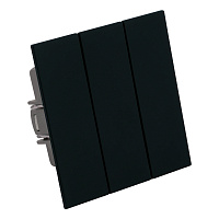 Выключатель 3-клавишный (механизм), STEKKER, 250В, 10А, серия Мия, RSW10-3108-05, черный бархат 50444