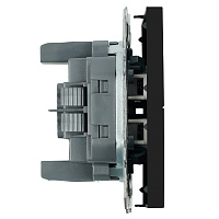 Выключатель 2-клавишный (механизм), СЗК, STEKKER, 250В, 10А, серия Эмили, RSW10-5104-05ZK, черный уголь, soft touch 50247