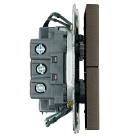 Выключатель 2-клавишный c индикатором (механизм), STEKKER, 250В, 10А, серия Эмили, RSW10-5102-09, антрацит, soft touch 49916