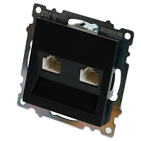 Розетка компьютерная 2-местная RJ-45 (механизм) ,STEKKER ,GLS00-7109-05, серия Катрин, черный  50007 Розетка компьютерная 2-местная RJ-45 (механизм) ,STEKKER ,GLS00-7109-05, серия Катрин, черный  50007