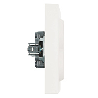 Розетка 2-местная с защитной шторкой, STEKKER, с/з, 250В, 16А, серия Эмили, RST16-5114-01, белый фарфор, soft touch  49882