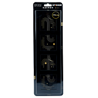 Рамка 4-местная, стекло, STEKKER GFR00-7004-05, серия Катрин, черный 39521