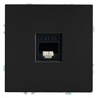 Розетка компьютерная 1-местная RJ-45 (механизм), STEKKER, серия Эмили, RST00-5117-05, черный уголь, soft touch  49847