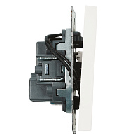  Выключатель 2-клавишный c индикатором (механизм), STEKKER, 250В, 10А, серия Эмили, RSW10-5102-01, белый фарфор, soft touch 49864