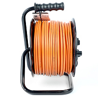 Удлинитель на пластиковой катушке Stekker STD02-41-50  50м, 4 гнезда с/з 3*1, оранжевый, серия Standart (UG) 39709