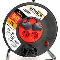 Удлинитель на катушке Stekker STD03-44-50 Standart 4-местный с/з ПВС 3*1,5, оранжевый, 16А, IP44, 50м (80104) 50173