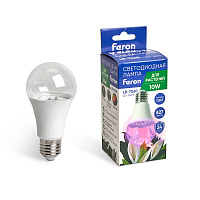 Лампа светодиодная для растений А60 Feron LB-7060 E27 10W 175-265V красно-синий спектр 38275 Лампа светодиодная для растений А60 Feron LB-7060 E27 10W 175-265V красно-синий спектр 38275