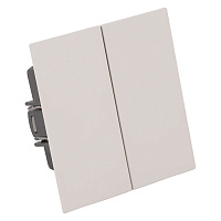 Переключатель 2-клавишный (механизм), STEKKER, 250В, 10А, серия Мия, RSW10-3107-08, пудровый жемчуг 50478