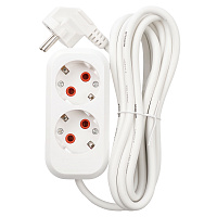 Удлинитель Stekker 2-местный с/з STEKKER, HM01-21-02, 2м, 3x0,75, серия Home (У10-001), белый  39205