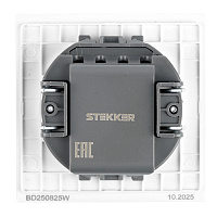 Кабельный вывод (механизм), STEKKER, серия Мия,  RST00-3119-01, белая магнолия 50466