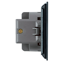 Выключатель 1-клавишный самовозвратный (механизм), STEKKER, 250В, 10А, серия Мия, RSW10-3112-05, черный бархат  50574