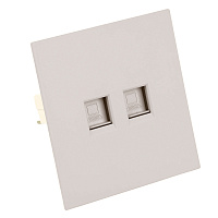 Розетка компьютерная 2-местная RJ-45 (механизм), STEKKER,  серия Мия, RST00-3111-08, пудровый жемчуг 50481