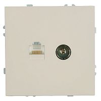 Розетка TV + компьютерная RJ-45 (механизм), STEKKER, серия Эмили, RST00-5106-08, кашемир, soft touch 49898 Розетка TV + компьютерная RJ-45 (механизм), STEKKER, серия Эмили, RST00-5106-08, кашемир, soft touch 49898