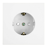 Розетка 1-местная с защитной шторкой с/з (механизм), STEKKER, 250В, 16А, серия Мия, RST16-3110-01, белая магнолия 50440