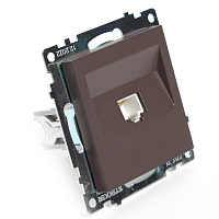 Розетка компьютерная 1-местная RJ-45 (механизм), STEKKER GLS00-7107-04, серия Катрин, шоколад 49023 Розетка компьютерная 1-местная RJ-45 (механизм), STEKKER GLS00-7107-04, серия Катрин, шоколад 49023