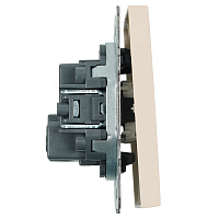 Выключатель 2-клавишный (механизм), STEKKER, 250В, 10А, серия Эмили, RSW10-5104-08, кашемир, soft touch 49892