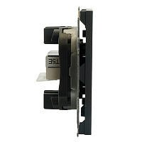 Розетка компьютерная 2-местная RJ-45 (механизм), STEKKER, серия Эмили, RST00-5111-05, черный уголь, soft touch 49848 Розетка компьютерная 2-местная RJ-45 (механизм), STEKKER, серия Эмили, RST00-5111-05, черный уголь, soft touch 49848