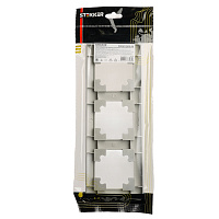 Рамка STEKKER, PFR00-7003-03 3-местная, пластик, серия Катрин, серебро 39799 Рамка STEKKER, PFR00-7003-03 3-местная, пластик, серия Катрин, серебро 39799