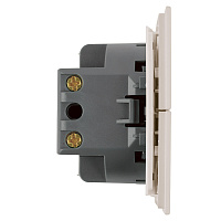 Выключатель 2-клавишный (механизм), STEKKER, 250В, 10А, серия Мия, RSW10-3104-08, пудровый жемчуг 50473