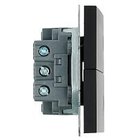 Выключатель 2-клавишный самовозвратный (механизм), STEKKER, 250В, 10А, серия Эмили, RSW10-5113-05, черный уголь, soft touch 50327