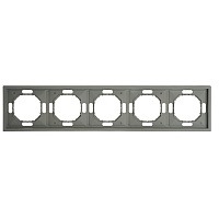 Рамка STEKKER, PFR00-5005-10 5-местная, серия Эмили, платиново-серый, soft touch 49966 Рамка STEKKER, PFR00-5005-10 5-местная, серия Эмили, платиново-серый, soft touch 49966