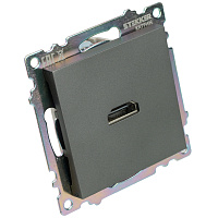 Розетка HDMI 2.1, Type A (механизм), серия Катрин, графит, GLS00-7118-06 50059 Розетка HDMI 2.1, Type A (механизм), серия Катрин, графит, GLS00-7118-06 50059
