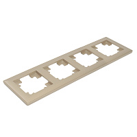 Рамка STEKKER, PFR00-7004-02 4-местная, пластик, серия Катрин, шампань 39805 Рамка STEKKER, PFR00-7004-02 4-местная, пластик, серия Катрин, шампань 39805