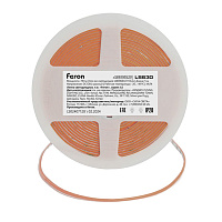 Светодиодная COB лента Feron LS630, 400SMD(2110)/ 7Вт/м 12V 5000*3*1.8мм красный, IP20 Артикул 48952 Светодиодная COB лента Feron LS630, 400SMD(2110)/ 7Вт/м 12V 5000*3*1.8мм красный, IP20 Артикул 48952
