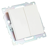 Переключатель 2-клавишный (механизм), STEKKER GLS10-7107-01 , 250V, 10А, серия Катрин, белый 49166 Переключатель 2-клавишный (механизм), STEKKER GLS10-7107-01 , 250V, 10А, серия Катрин, белый 49166