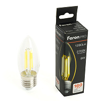 Лампа светодиодная Feron.PRO LB-1208 Свеча E27 1280LM 8W 175-265V 2700K 51241 Лампа светодиодная Feron.PRO LB-1208 Свеча E27 1280LM 8W 175-265V 2700K 51241