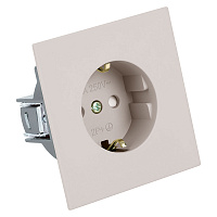 Розетка 1-местная с защитной шторкой с/з (механизм), STEKKER, 250В, 16А, серия Мия, RST16-3110-08, пудровый жемчуг 50484