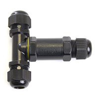 Соединитель-коннектор для проводов LD523/LD530, 3-контактный, водонепроницаемый (клемма 3pin), черный  41462