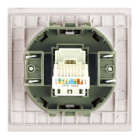Розетка компьютерная 1-местная RJ-45 (механизм), STEKKER, серия Мия, RST00-3117-08, пудровый жемчуг 50480