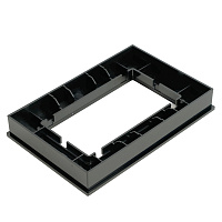 Рамка  2-местная (без перемычки), металл, STEKKER, MFR00-7012-05, серия Катрин, черный 50032 Рамка  2-местная (без перемычки), металл, STEKKER, MFR00-7012-05, серия Катрин, черный 50032