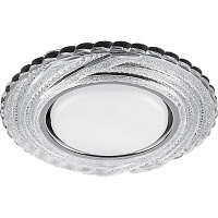 Светильник встраиваемый с белой LED подсветкой Feron CD4037 потолочный GX53 без лампы, прозрачный, хром 40504 Светильник встраиваемый с белой LED подсветкой Feron CD4037 потолочный GX53 без лампы, прозрачный, хром 40504