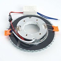 Светильник встраиваемый с белой LED подсветкой Feron CD4045 потолочный GX53 без лампы, прозрачный, хром 41408 Светильник встраиваемый с белой LED подсветкой Feron CD4045 потолочный GX53 без лампы, прозрачный, хром 41408