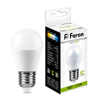 Лампа светодиодная Feron LB-750 Шарик E27 11W 175-265V 4000K 25950 Лампа светодиодная Feron LB-750 Шарик E27 11W 175-265V 4000K 25950