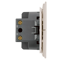 Выключатель 2-клавишный c индикатором (механизм), STEKKER, 250В, 10А, серия Мия, RSW10-3102-10, пудровый жемчуг 50476