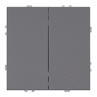 Переключатель 2-клавишный (механизм), СЗК, STEKKER, 250В, 10А, серия Эмили, RSW10-5107-10ZK, платиново-серый, soft touch 50241